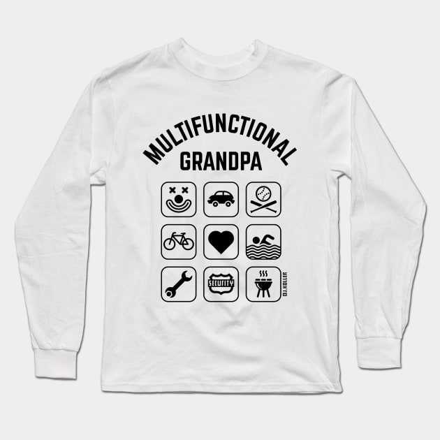 Multifunctional Grandpa (9 Icons) Long Sleeve T-Shirt by MrFaulbaum